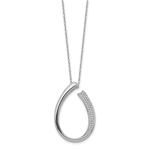 Sterling Silver CZ Circle Necklace