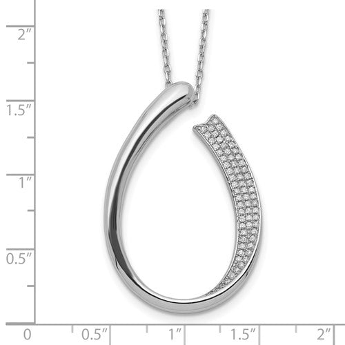 Sterling Silver CZ Circle Necklace