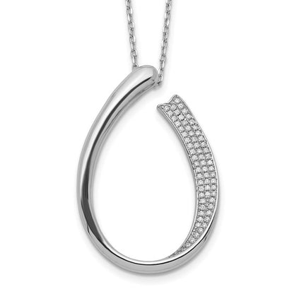 Sterling Silver CZ Circle Necklace