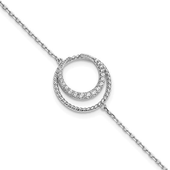 Sterling Silver CZ Circle Bracelet