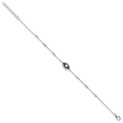 Sterling Silver Enameled CZ Eye Bracelet