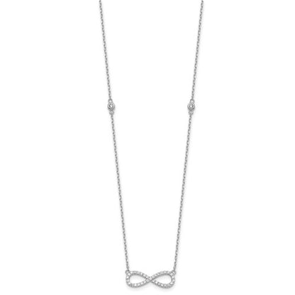 Sterling Silver CZ Infinity Necklace & Bracelet Set