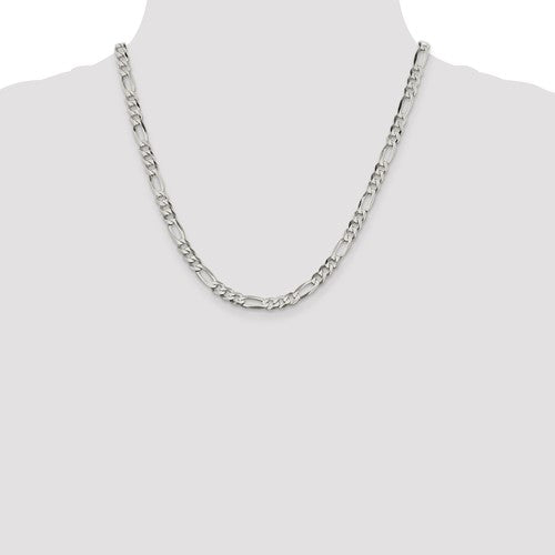 Sterling Silver Lightweight Figaro Link Chains 5.50 mm