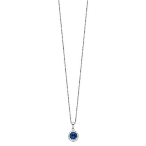 Sterling Silver Blue & White CZ Pendant