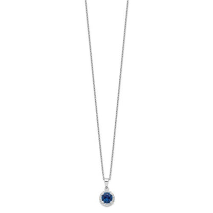 Sterling Silver Blue & White CZ Pendant