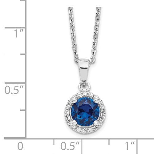 Sterling Silver Blue & White CZ Pendant – Golden Eagle of Brooklyn