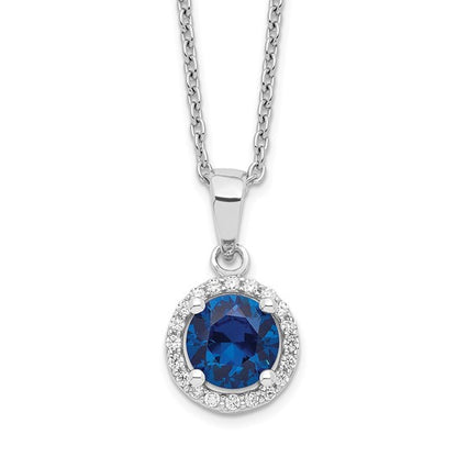 Sterling Silver Blue & White CZ Pendant