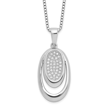 Sterling Silver CZ Micro Pave Necklace