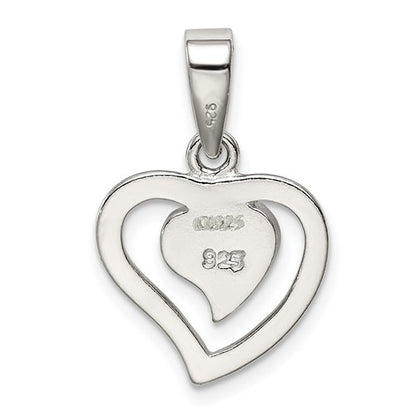 Sterling Silver Created Blue Opal Inlay Heart Charm