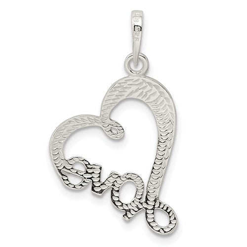 Sterling Silver Love Open Heart Charm