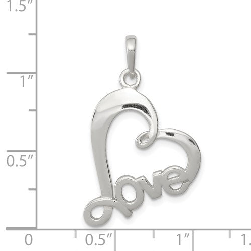 Sterling Silver Love Open Heart Charm