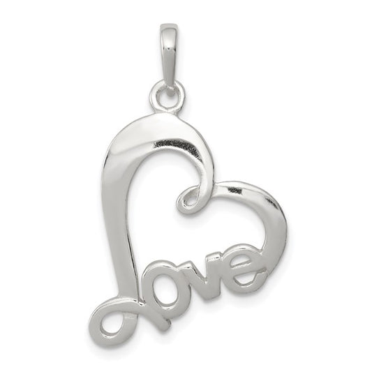 Sterling Silver Love Open Heart Charm