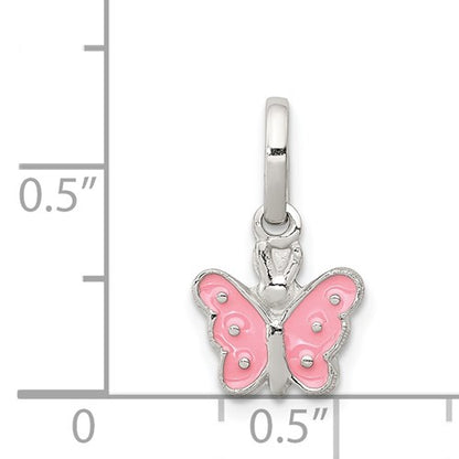 Butterfly Charm w/ Enamel - Sterling Silver