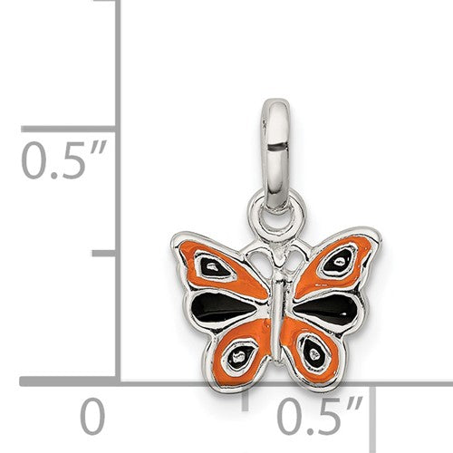 Butterfly Charm w/ Enamel - Sterling Silver