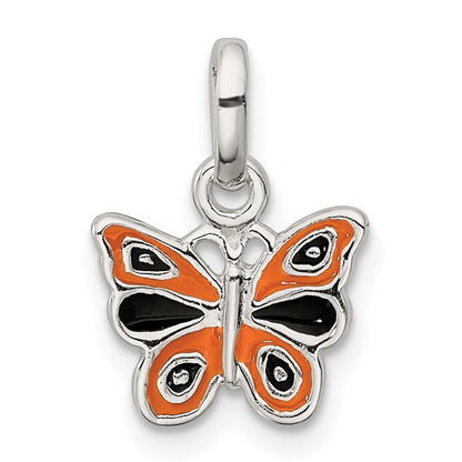 Butterfly Charm w/ Enamel - Sterling Silver