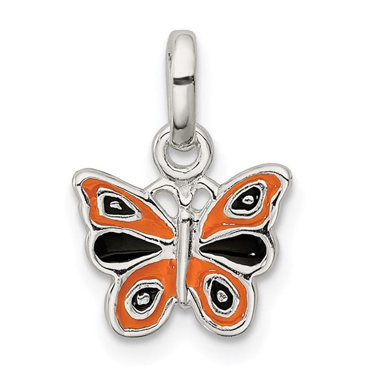 Butterfly Charm w/ Enamel - Sterling Silver