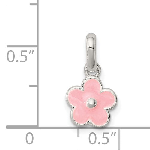 Sterling Silver Enameled Flower Charm