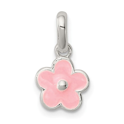 Sterling Silver Enameled Flower Charm