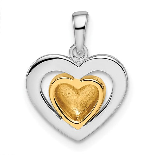 Sterling Silver Gold-Plated Heart Pendant