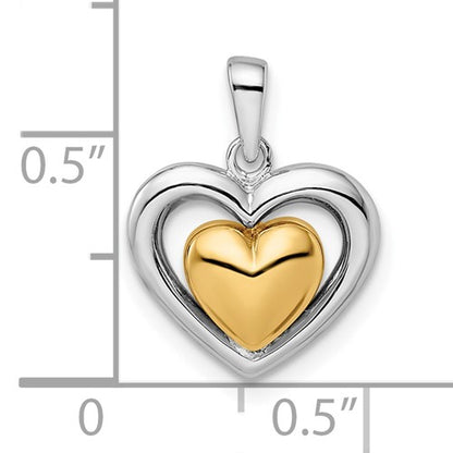 Sterling Silver Gold-Plated Heart Pendant