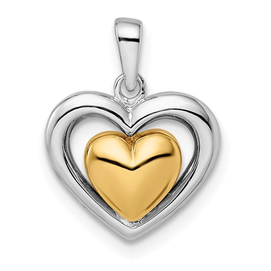 Sterling Silver Gold-Plated Heart Pendant