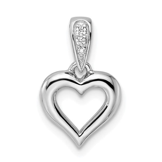Sterling Silver CZ Open Heart Charm