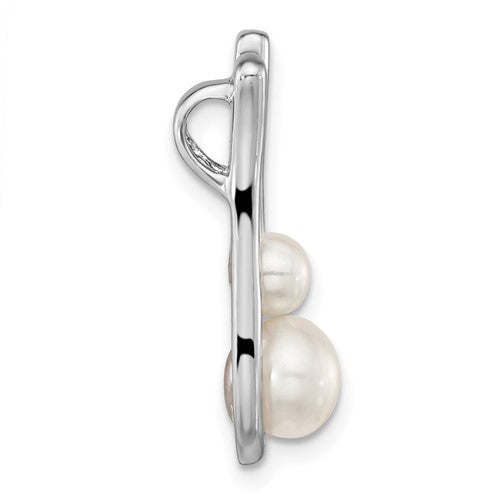 Sterling Silver Rhodium-Plated Freshwater Cultured Pearl Pendant