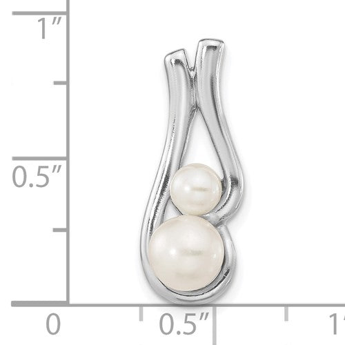 Sterling Silver Rhodium-Plated Freshwater Cultured Pearl Pendant