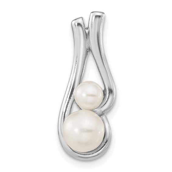 Sterling Silver Rhodium-Plated Freshwater Cultured Pearl Pendant