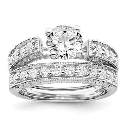 Sterling Silver 2-Piece CZ Wedding Ring Set