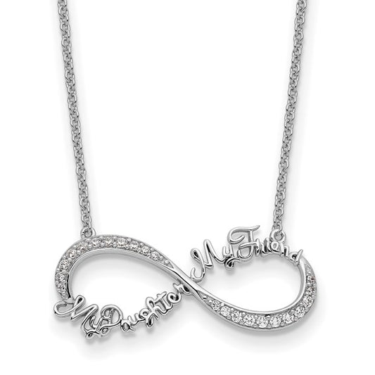 Sterling Silver CZ My Daughter My Friend Necklace