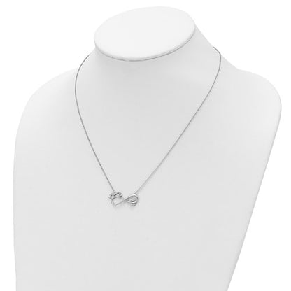 Sterling Silver CZ Paws, Heart, and Infinity Necklace