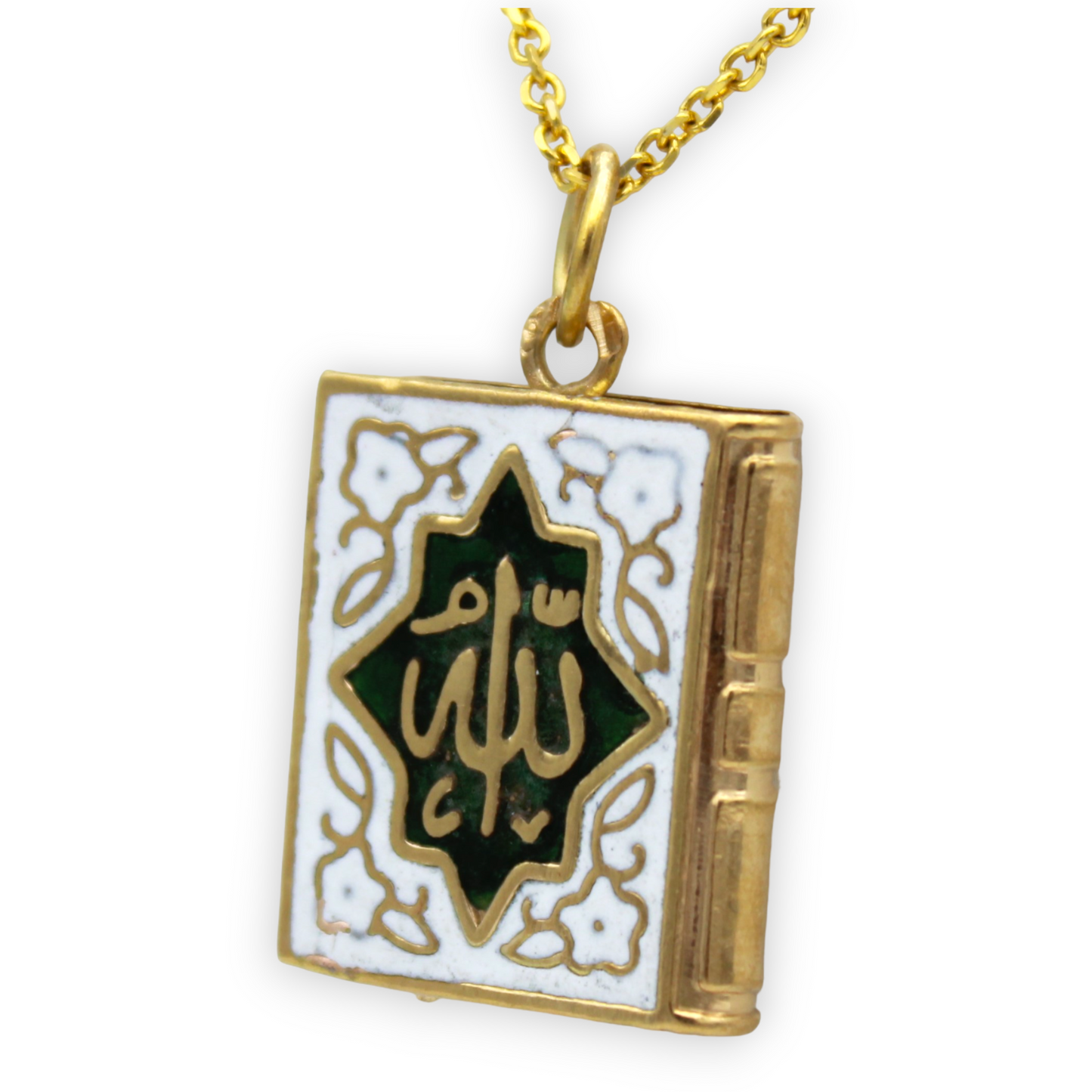 14k Enameled Quran Medallion