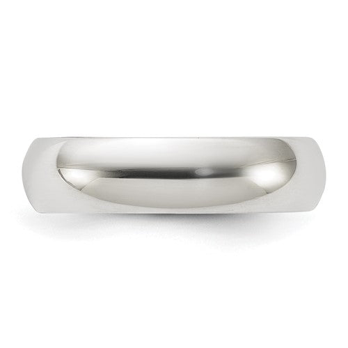 Sterling Silver 5.00 mm Half Round Wedding Bands