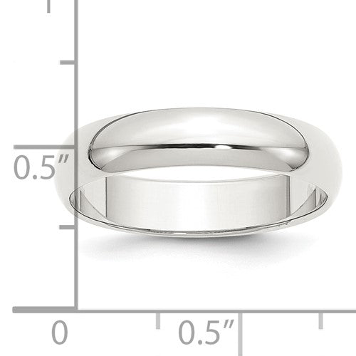 Sterling Silver 5.00 mm Half Round Wedding Bands