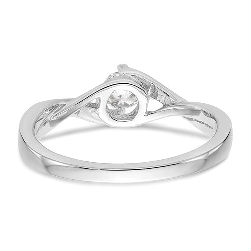 14k White Diamond Promise Ring