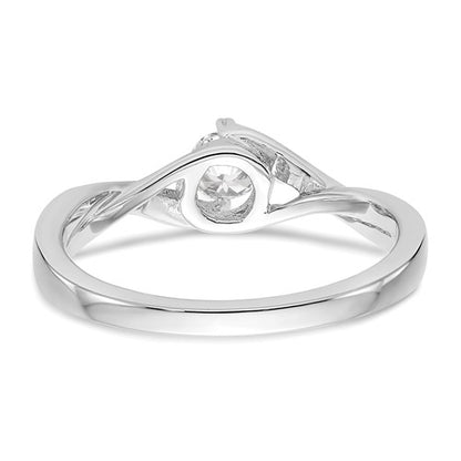 14k White Diamond Promise Ring