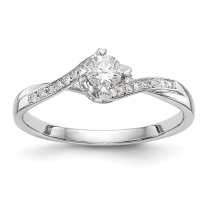 14k White Diamond Promise Ring