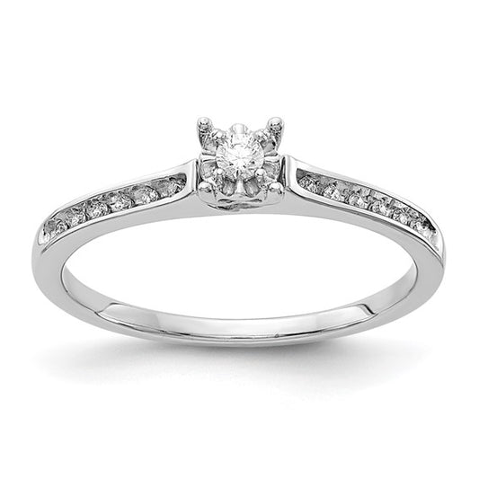 14k White Diamond Promise Ring