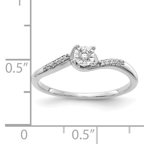 14k White Diamond Bypass Promise Ring