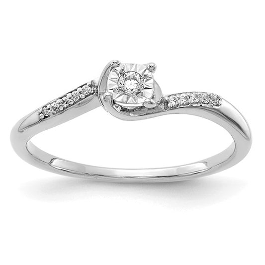 14k White Diamond Bypass Promise Ring