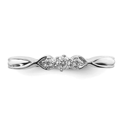 14k White 3-Stone Diamond Ring