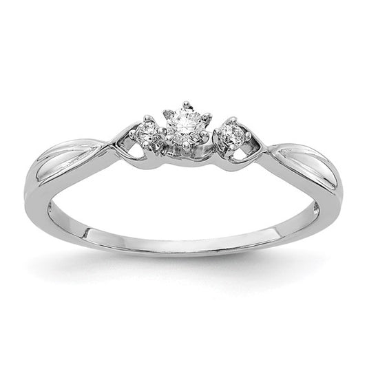 14k White 3-Stone Diamond Ring