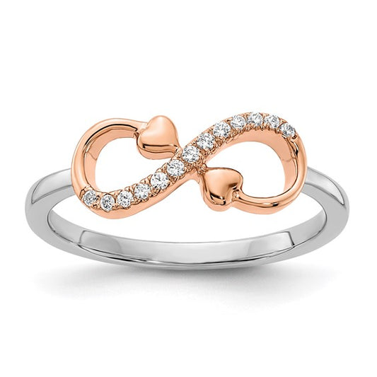 14k White & Rose Gold Diamond Infinity Ring
