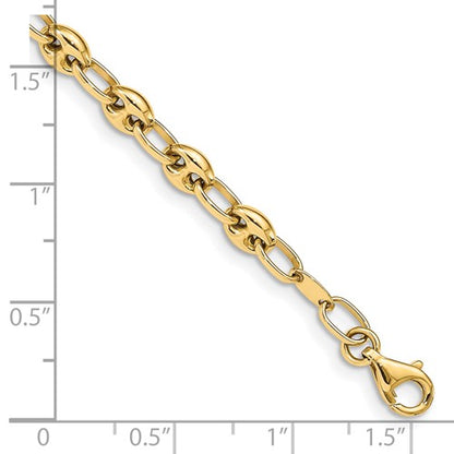 14k Puffed Anchor Link Bracelet