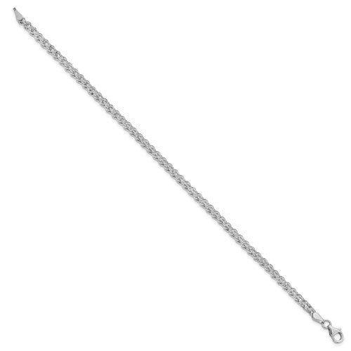 14k White Polished Fancy Link Bracelet