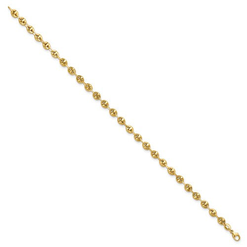 14k Puffed Anchor Link Bracelet