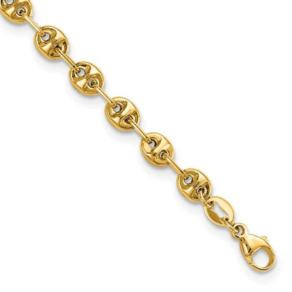 14k Puffed Anchor Link Bracelet