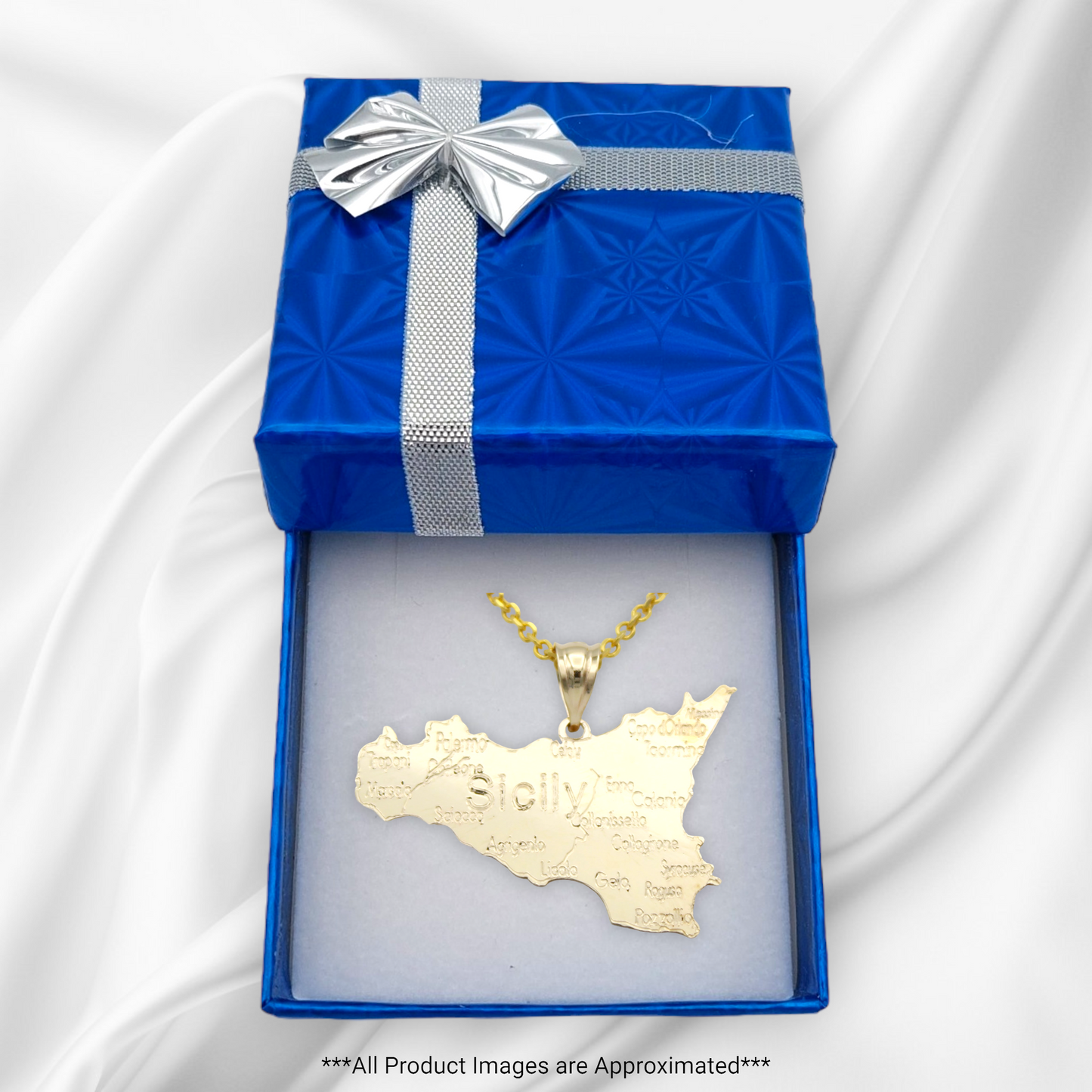 14k Map of Sicily Charm