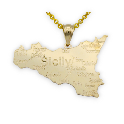 14k Map of Sicily Charm